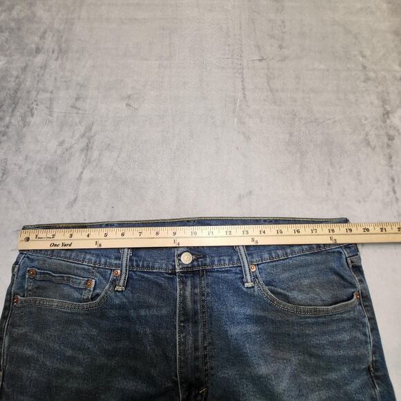 Levis 541 Jeans Mens 38x28 Medium Wash Denim Stretch Straight Leg Thrashed - Picture 10 of 12